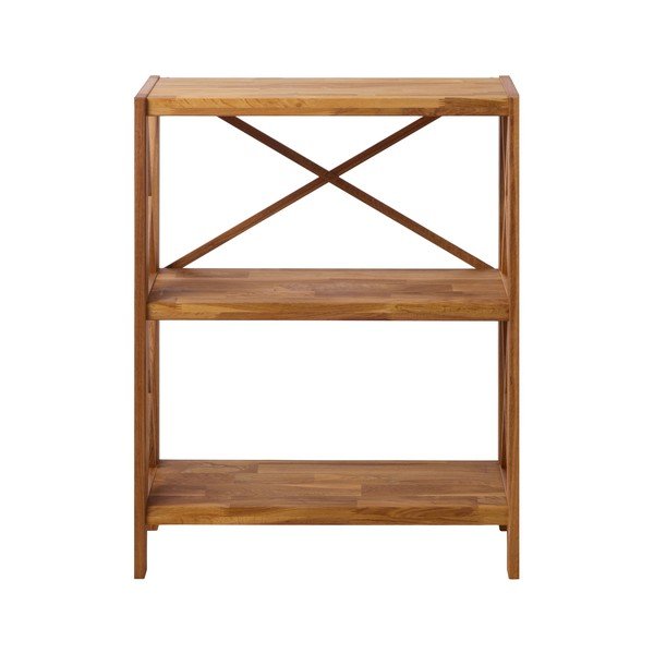 Etajeră în culoare naturală din lemn de stejar 70x87 cm X-Shelf – Unique Furniture