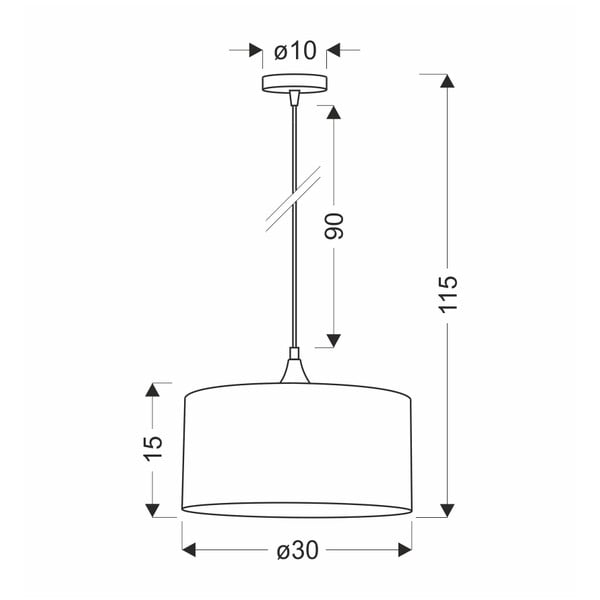 Lustră în culoarea petrolului cu abajur textil ø 30 cm Maloto – Candellux Lighting-image-2