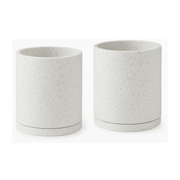 Set 2 ghivece Bonami Selection Terrazzo, ø 26 cm, alb