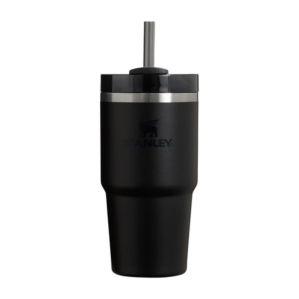 Termos negru cu pai din oțel inoxidabil 600 ml Quencher H2.0 FlowState Tumbler Black – Stanley