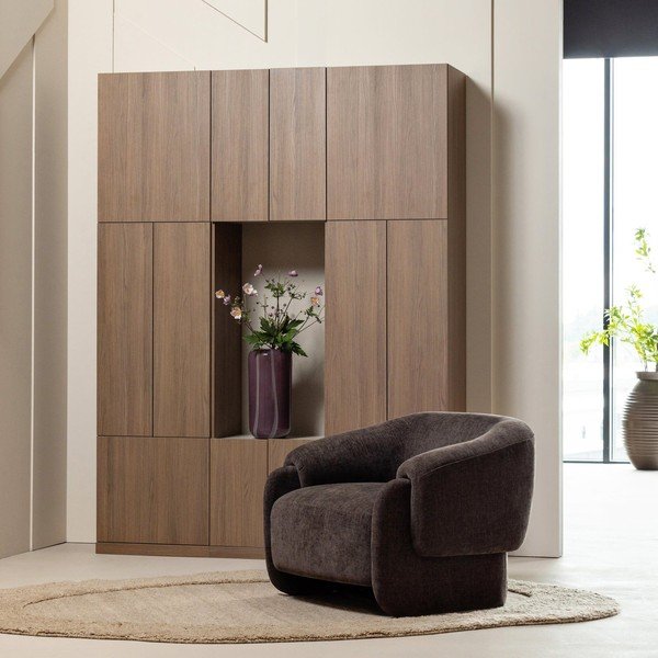 Dulap modular în culoare naturală închisă 162x215 cm Build – WOOOD-image-1