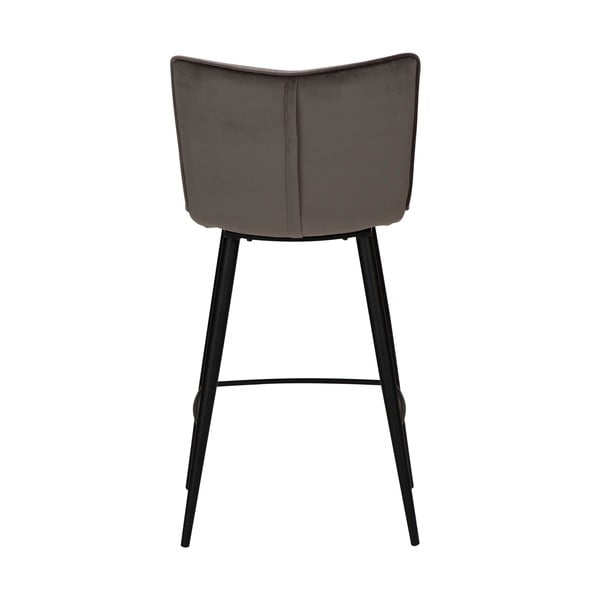 Scaun bar cu husă din catifea DAN-FORM Denmark Join, gri, înălțime 93 cm-image-4
