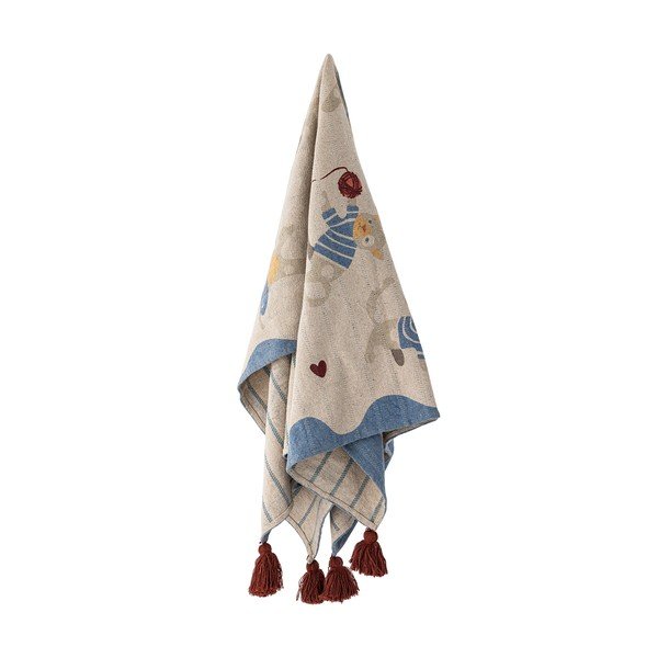 Pătură pentru copii în culoare naturală din bumbac reciclat 130x160 cm Mille – Bloomingville Mini-image-2