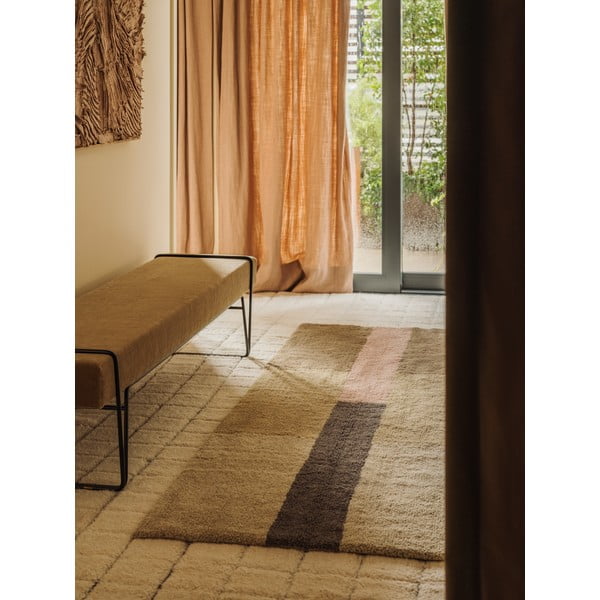 Covor tip traversă țesut manual din lână 80x230 cm Chroma Dusty Pink – Lorena Canals-image-1