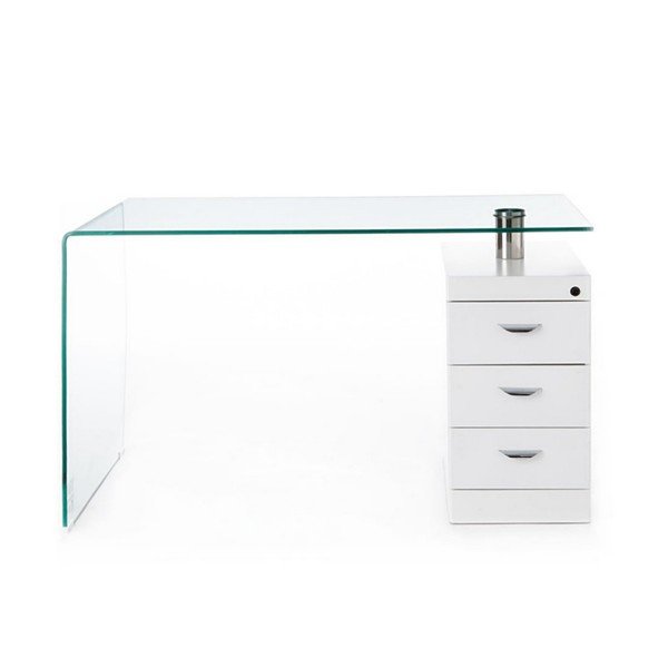 Birou cu blat din sticlă 65x125 cm Bow – Tomasucci-image-2