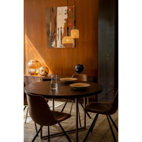 Masă de dining rotundă cu aspect de lemn de acacia ø 120 cm Class – Dutchbone-image-3