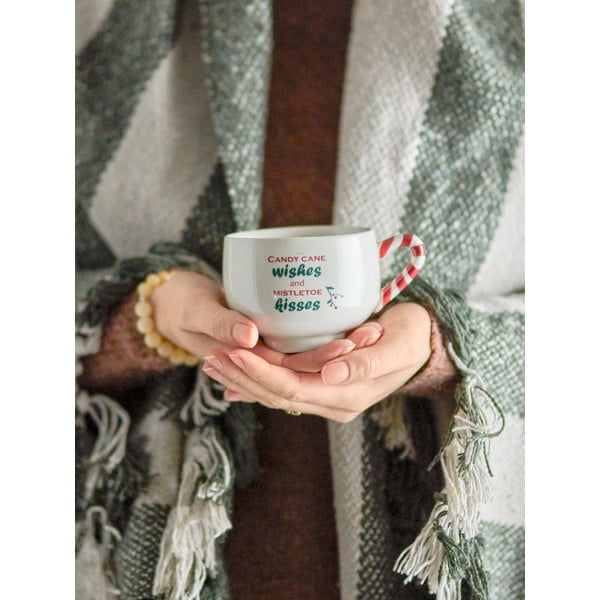 Cană crem pentru cappuccino din gresie 250 ml  cu model de Crăciun Treats – Bloomingville-image-1