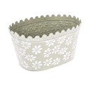 Ghiveci din metal Dakls Daisy, înălțime 14,5 cm, verde