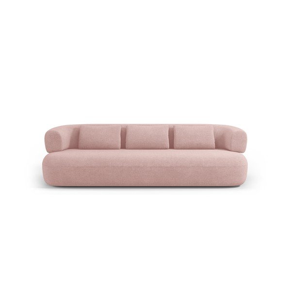 Canapea roz-deschis cu tapițerie din țesătură bouclé 226 cm Jenny – Micadoni -image-2