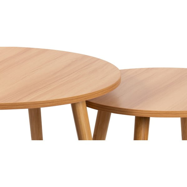 Măsuțe de cafea în culoare naturală 2 buc. rotunde ø 60 cm Luke – Bonami Essentials-image-3