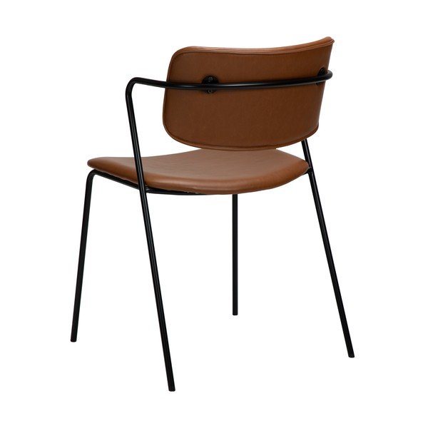 Scaun cu husă din piele artificială DAN-FORM Denmark Zed, maro-image-3