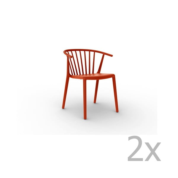 Set 2 scaune Resol Woody, roșu