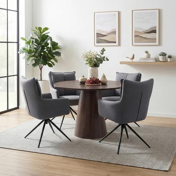 Scaune de dining gri-antracit cu cotiere 2 buc. din material textil Jonas – Støraa-image-4