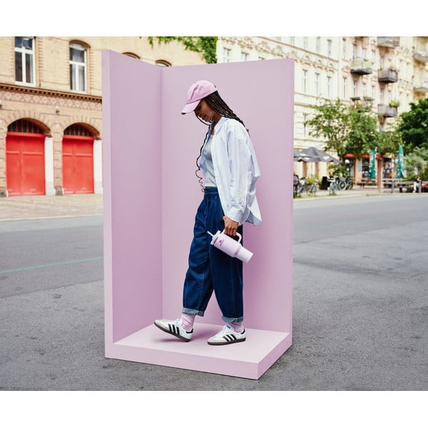 Termos roz cu pai din oțel inoxidabil 1,18 l Quencher H2.0 FlowState Tumbler Cherry Blossom – Stanley-image-1