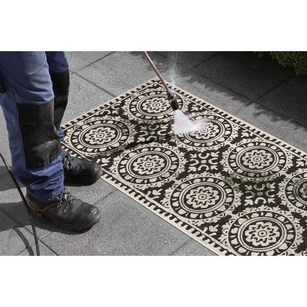 Covor adecvat pentru exterior NORTHRUGS Jardin, 80 x 250 cm, negru-crem-image-3