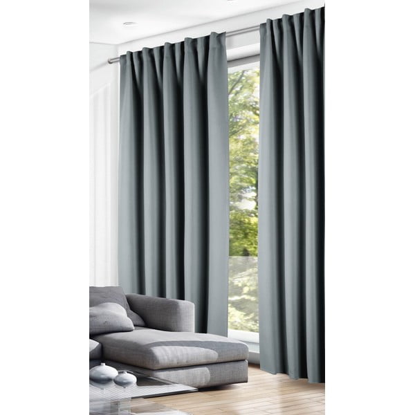 Draperie gri închis termoizolantă, dimout (semi-opacă) 135x245 cm – Sehlbach-image-1