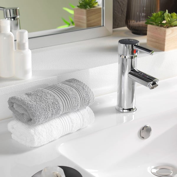 Prosop gri deschis din bumbac din frotir 30x50 cm Tendresse – douceur d'intérieur-image-1