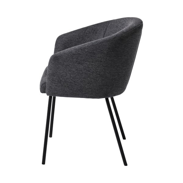 Scaun de sufragerie gri închis cu cotiere tapițat Easton – Unique Furniture-image-4