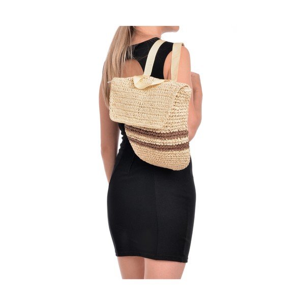 Rucsac din paie Mangotti Bags Brown-image-2