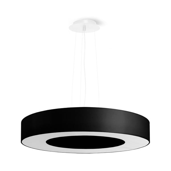Lustră neagră cu abajur textil ø 50 cm Galata Slim – Nice Lamps