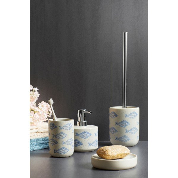 Suport ceramică pentru periuțe de dinți Wenko Aquamarin, alb - albastru-image-1