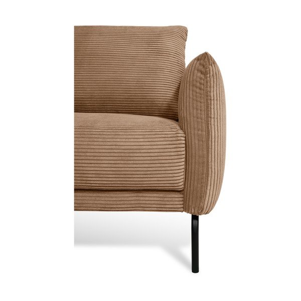 Canapea maro deschis cu tapițerie din catifea reiată  212 cm Venray – Scandic-image-3