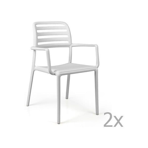 Set 2 scaune de grădină Nardi Costa, alb