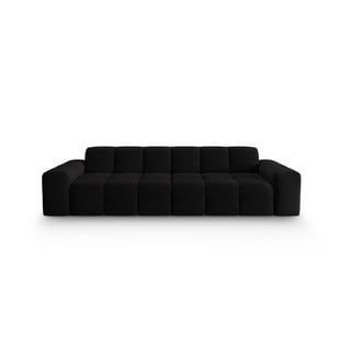 Canapea neagră cu tapițerie din catifea 255 cm Kendal – Micadoni Home