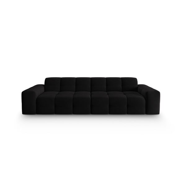 Canapea neagră cu tapițerie din catifea 255 cm Kendal – Micadoni Home