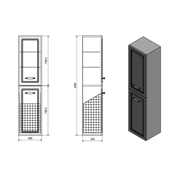 Dulap de baie alb 40x150 cm Favolo – Sapho-image-4