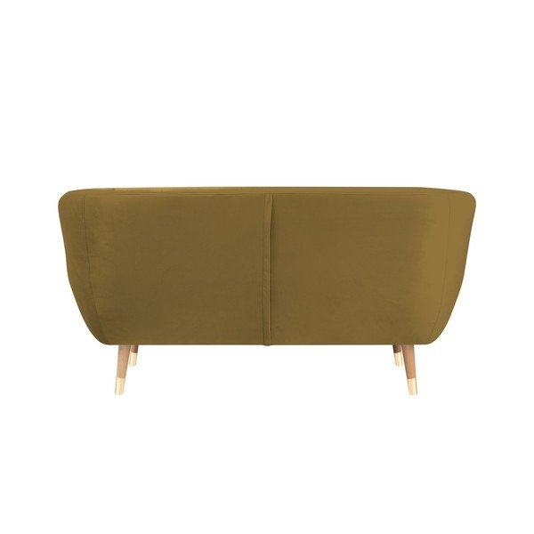 Canapea cu tapițerie din catifea Mazzini Sofas Benito, auriu, 158 cm-image-4