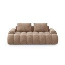 Canapea maro deschis cu tapițerie din catifea 200 cm Linz – Cosmopolitan Design