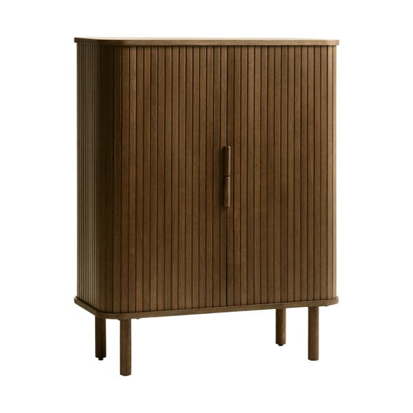 Dulap maro cu aspect de lemn de stejar cu ușă glisantă 113x90 cm Cavo – Unique Furniture-image-4