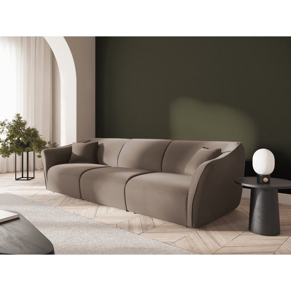 Canapea maro cu tapițerie din catifea 292 cm Tokyo – Cosmopolitan Design-image-1