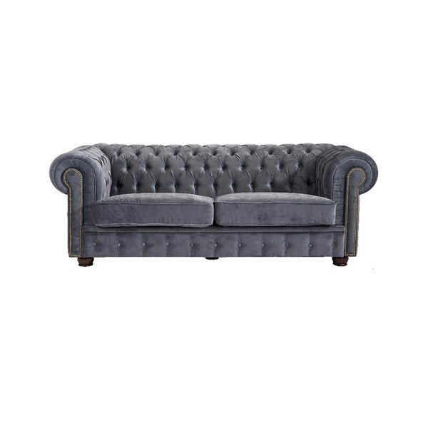 Canapea Max Winzer Norwin Velvet, 174 cm, gri-image-1