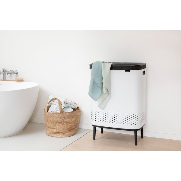 Coș de rufe alb din metal 90 l Bo Hi – Brabantia-image-1