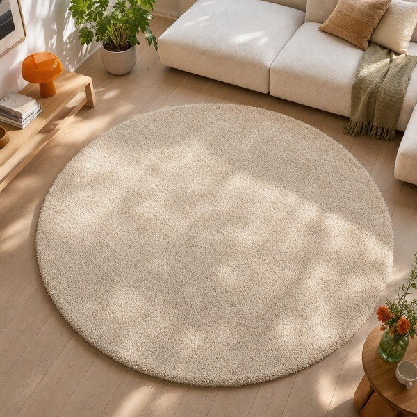 Covor rotund Universal Aqua Liso, ø 80 cm, bej deschis-image-4