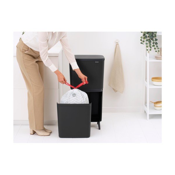 Coș de gunoi gri închis pentru reciclare 20+25 l din plastic SortUp Recycle Hi – Brabantia-image-3