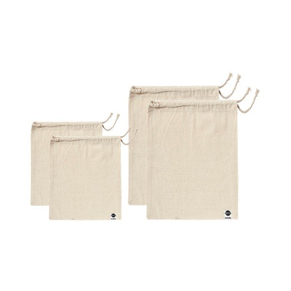 Set 4 săculeți pentru gustări Ladelle Eco din bumbac reciclat