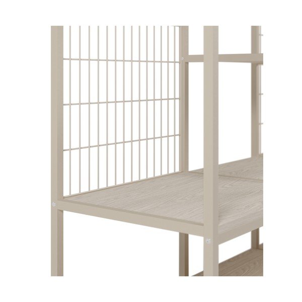 Șifonier crem deschis din oțel 140x179,5x40 cm Amara – Marckeric-image-4