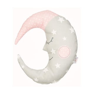 Pernă din amestec de bumbac pentru copii Mike & Co. NEW YORK Pillow Toy Moon, 30 x 33 cm, bej roz