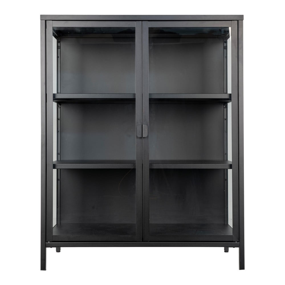 Vitrină neagră din metal 80x101,5 cm Brisbane – House Nordic