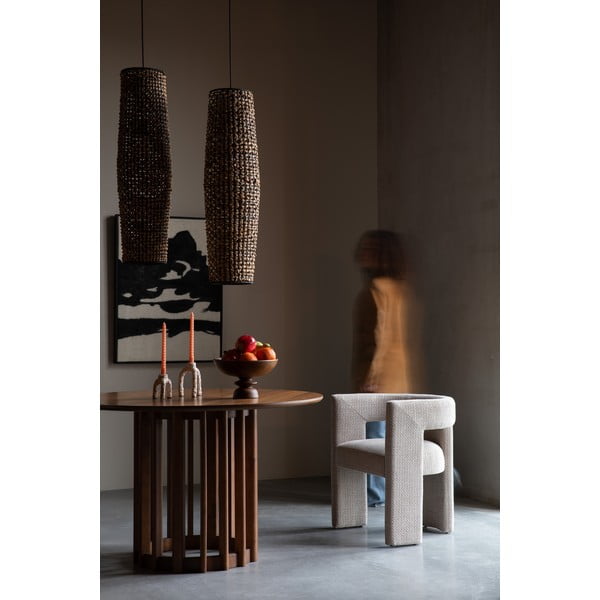 Scaun de sufragerie crem cu cotiere tapițat Medina – Dutchbone-image-1