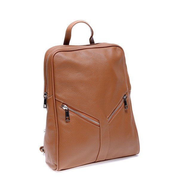 Rucsac din piele Roberta M Linda, maro-image-1