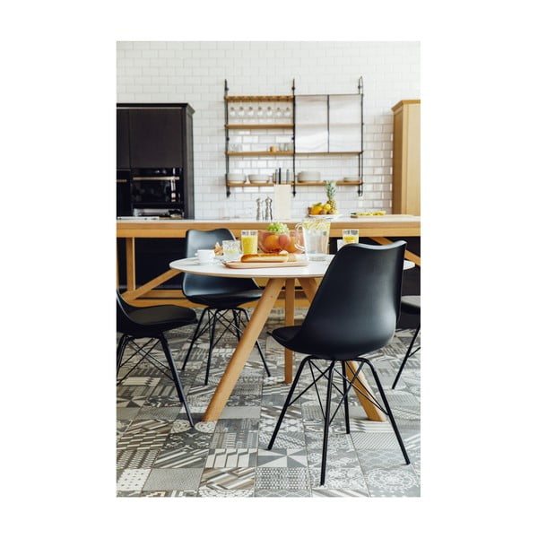 Set 2 scaune cu picioare din metal Bonami Essentials Eco, negru-image-1