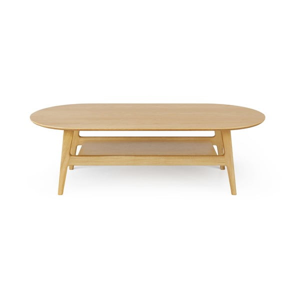 Măsuță de cafea în culoare naturală cu aspect de lemn de stejar 60x130 cm Curved – Woodman