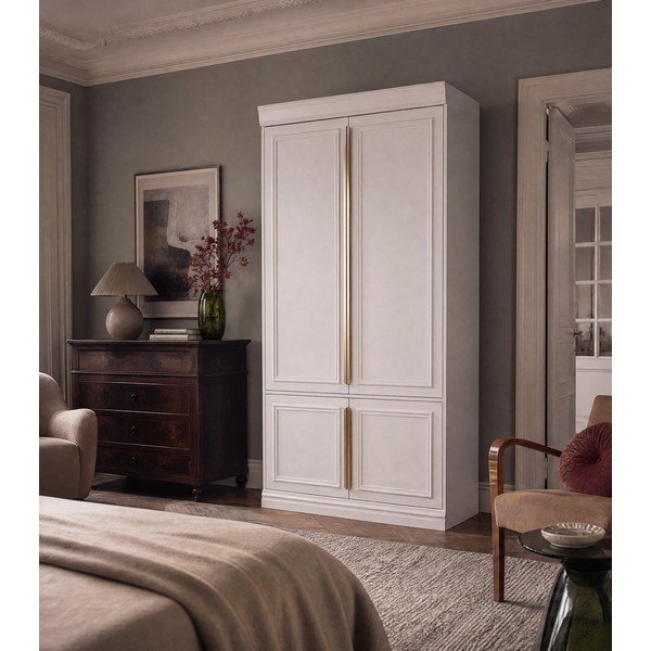 Șifonier gri deschis din lemn de pin 110x215x44 cm Organize – WOOOD-image-1