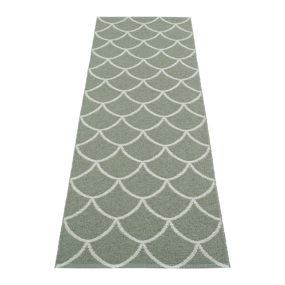 Covor tip traversă pentru interior și exterior verde 70x225 cm Kotte Army Sage – Pappelina