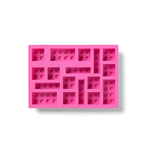 Formă din silicon pentru gheață in formă de cărămidă LEGO®, roz