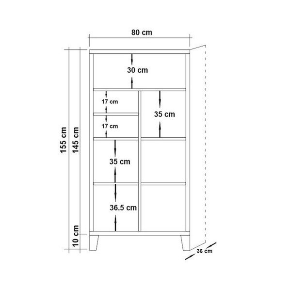 Bibliotecă Perano, înălțime 155 cm-image-1